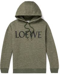 Loewe - Logo-print Cotton-jersey Hoodie - Lyst