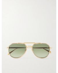 Jacques Marie Mage - Commander Aviator-style Gold-tone Sunglasses - Lyst