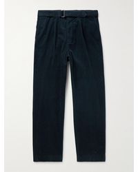 Officine Generale - Hermann gerade geschnittene Chino aus Cord aus einer Baumwollmischung mit Falten und Gürtel - Lyst