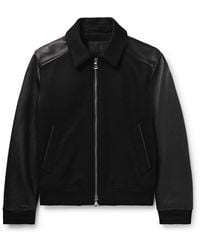 MR P. - Panelled Virgin Wool-Blend And Textured-Leather Varsity Jacket - Lyst