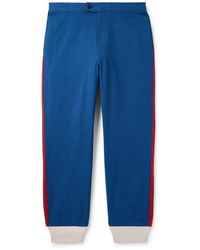Visvim - Bertone Tapered Grosgrain-Striped Cotton-Twill Trousers - Lyst