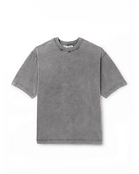 Acne Studios☆Appliqued cotton-jersey Tシャツ【UK発】 Dark gray Distressed appliquéd cotton-jersey T-shirt | ACNE