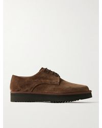 Grenson - Byron Webbing-Trimmed Suede Derby Shoes - Lyst