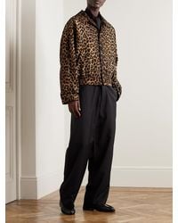 Saint Laurent - Leopard-print Silk-satin Jacket - Lyst