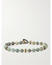 Mikia - Bracciale in argento e cordoncino con perline in turchesi e conchiglia - Lyst