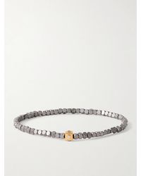 Luis Morais - Armband mit Zierperlen aus Hämatit und Detail aus Gold mit Diamanten - Lyst