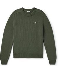 Celine - Triomphe Slim-Fit Logo-Embroidered Wool And Cashmere-Blend Sweater - Lyst