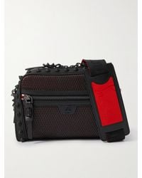 Christian Louboutin - Loubitown Rubber And Leather-trimmed Mesh Messenger Bag - Lyst