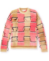 Marni - Distressed Striped Dégradé Intarsia-knit Sweater - Lyst