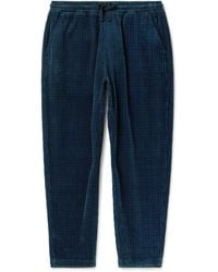 Universal Works - Straight-leg Houndstooth Cotton-corduroy Drawstring Trousers - Lyst