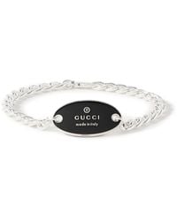 Gucci - Trademark Sterling Silver And Enamel Chain Bracelet - Lyst