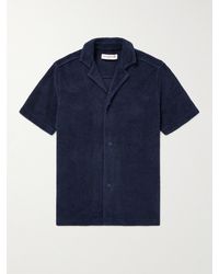 Orlebar Brown - Howell Camp-collar Cotton-terry Shirt - Lyst