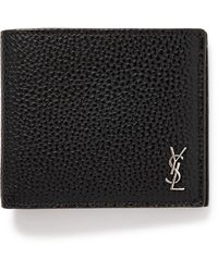 Saint Laurent - Tiny Cassandre Logo-appliquéd Full-grain Leather Billfold Wallet - Lyst