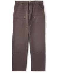 Carhartt - Double Knee Wide-Leg Organic Cotton-Canvas Carpenter Trousers - Lyst