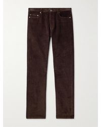 A.P.C. - Jean Straight-leg Cotton And Linen-blend Corduroy Trousers - Lyst