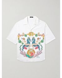 Versace - Coral Theatre Camp-Collar Printed Cotton-Poplin Shirt - Lyst