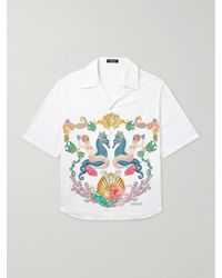 Versace - Coral Theatre Hemd aus bedruckter Baumwollpopeline mit Reverskragen - Lyst