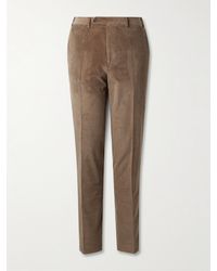 Canali - Tapered Cotton-Blend Corduroy Trousers - Lyst