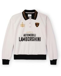 Rhude - Lamborghini Embroidered Two-tone Cotton-piqué Polo Shirt - Lyst