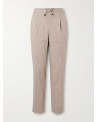Incotex - Venezia 1951 Slim-Fit Tapered Pleated Striped Cotton-Blend Trousers - Lyst
