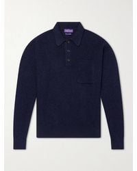 Ralph Lauren - Silk And Linen-Blend Polo Sweater - Lyst