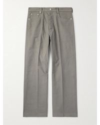 Rick Owens - Geth Wide-Leg Brushed Organic Cotton-Twill Trousers - Lyst
