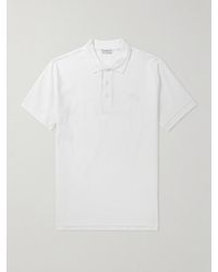 Burberry - Ekd Logo-Embroidered Cotton-Piqué Polo Shirt - Lyst