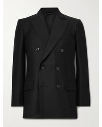 Tom Ford - Slim-fit Double-breasted Wool And Silk-blend Suit Jacket - Lyst