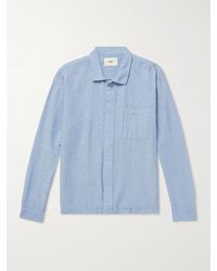 Folk - Patch Cotton-Seersucker Shirt - Lyst