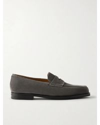 John Lobb - Lopez Suede Penny Loafers - Lyst
