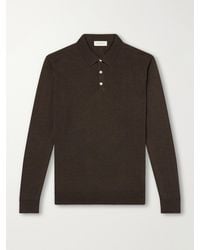 Piacenza 1733 - Merino-Wool And Silk-Blend Polo Sweater - Lyst