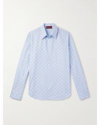 Gucci - Striped Monogrammed Cotton And Silk-Blend Jacquard Shirt - Lyst