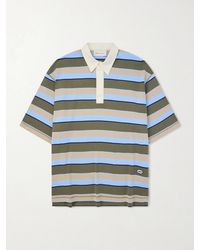 Ami Paris - Striped Cotton-Jersey Polo Shirt - Lyst