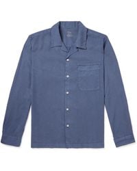Altea - Camp-collar Cotton-poplin Shirt - Lyst