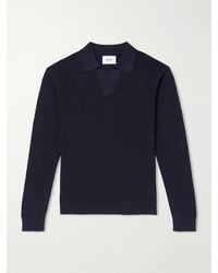 NN07 - Hope Rib 60060 Organic Cotton And Cashmere-Blend Polo Shirt - Lyst
