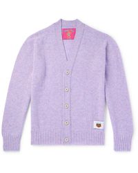 Howlin' - Shaggy Bear Logo-Appliquéd Wool Cardigan - Lyst