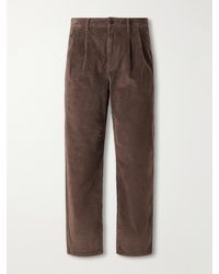 Rag & Bone - Wide-Leg Pleated Cotton-Blend Corduroy Trousers - Lyst