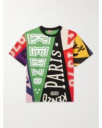 KENZO - Flags Oversized Logo-Print Cotton-Jersey T-Shirt - Lyst