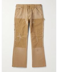 SAINT Mxxxxxx - Bootcut Distressed Cotton-Canvas Trousers - Lyst