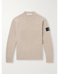 Stone Island - Basket-Stitch Wool-Blend Sweater - Lyst