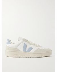 Veja - V-90 Suede And Leather Sneakers - Lyst