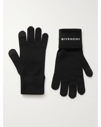 Givenchy - 4g Logo-embroidered Wool Gloves - Lyst
