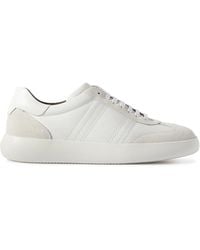 Brioni - Suede-trimmed Leather Sneakers - Lyst