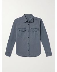 Save Khaki - Hemdjacke aus Baumwoll-Twill in Stückfärbung - Lyst