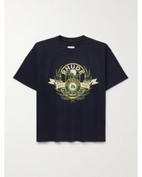 Rhude - T-shirt in jersey di cotone con logo St. Tropez - Lyst