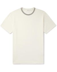 MR P. - Striped Pointelle-trimmed Organic Cotton-jersey T-shirt - Lyst