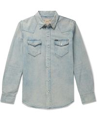 Ralph Lauren Slim Fit Denim Western Shirt in Dark Wash (Blue) for Men - Lyst