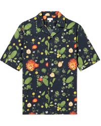 Sunspel - Camp-collar Printed Cotton-voile Shirt - Lyst