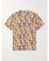 YMC - Malick Printed Cotton-seersucker Shirt - Lyst