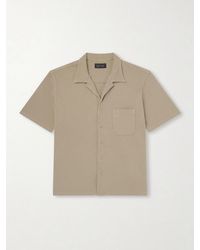 Les Tien - Camp-collar Garment-dyed Structured Piqué-jersey Cuban Shirt - Lyst